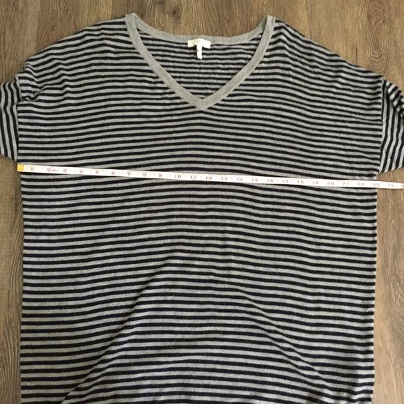 Joie V-Neck Stripe Wool Blend Tunic Sweater - Picture 5 of 8